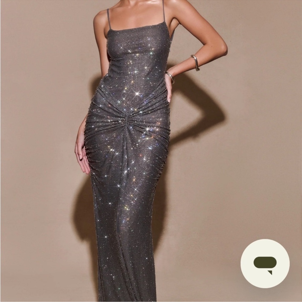 Meshki diamanté gunmetal dress